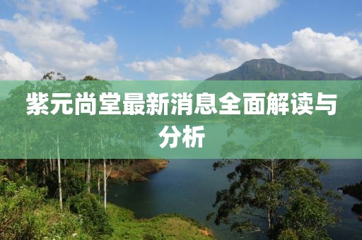 紫元尚堂最新消息全面解讀與分析