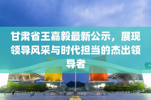 甘肅省王嘉毅最新公示，展現(xiàn)領(lǐng)導(dǎo)風(fēng)采與時(shí)代擔(dān)當(dāng)?shù)慕艹鲱I(lǐng)導(dǎo)者