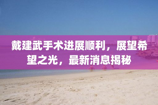 戴建武手術(shù)進(jìn)展順利，展望希望之光，最新消息揭秘