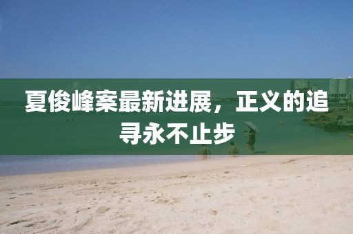 夏俊峰案最新進(jìn)展，正義的追尋永不止步