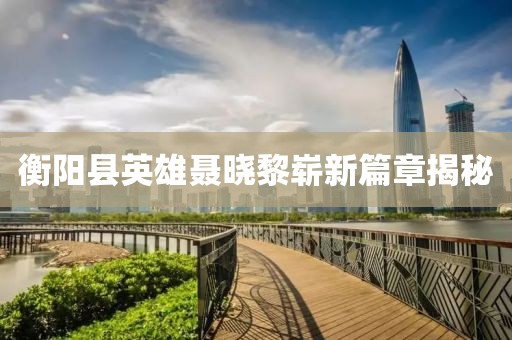 衡陽縣英雄聶曉黎嶄新篇章揭秘