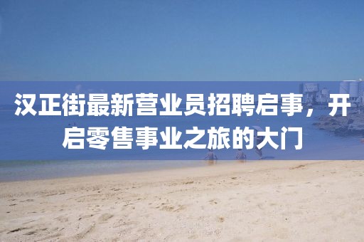 漢正街最新營業(yè)員招聘啟事，開啟零售事業(yè)之旅的大門